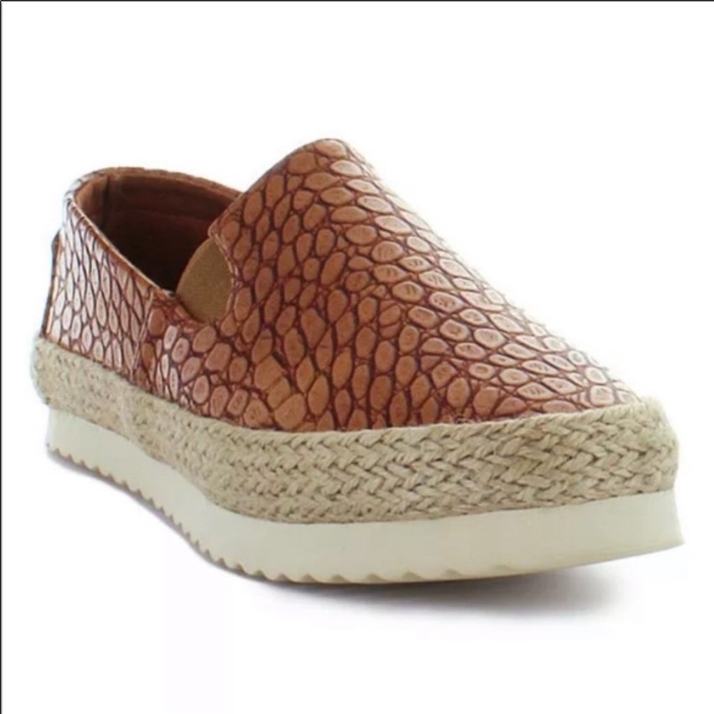 NEW Electric Karma Lulu Espadrille Camel Snakeskin Size 7 NWT